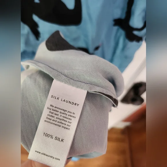 Silk Laundry 90s Slip Dress and Boyfriend Shirt in Swan - Picture 3 of 7